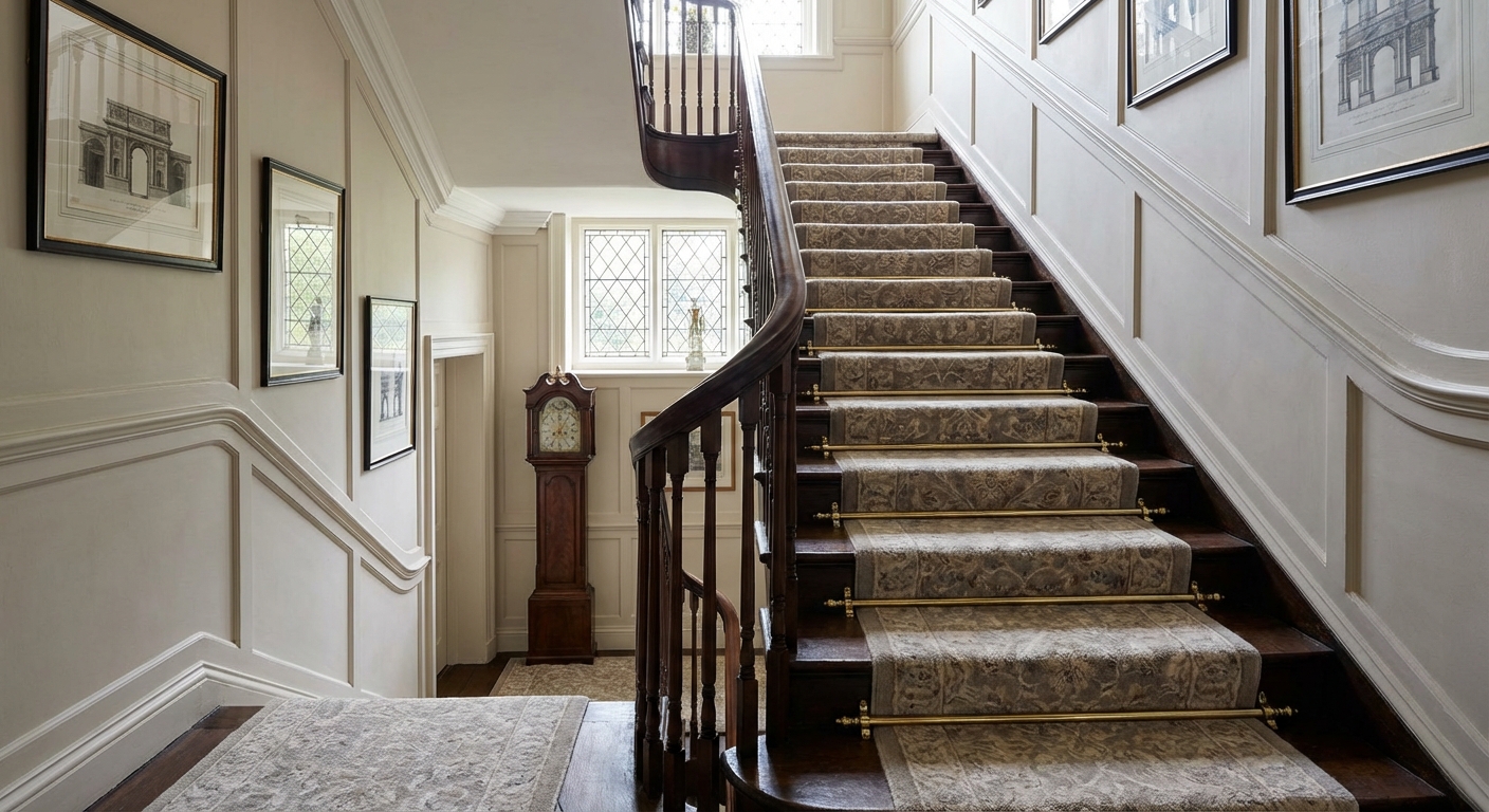 Carpeted stairs installation