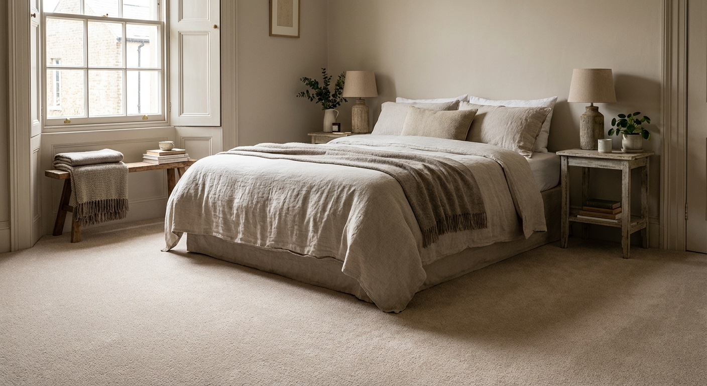 Neutral bedroom carpet fitting