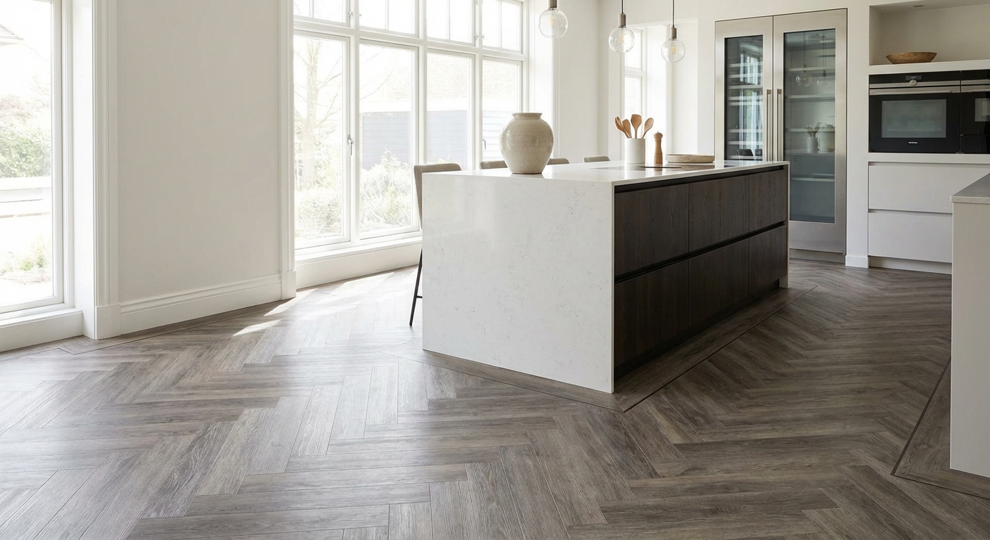 LVT flooring installation in Glasgow kitchen